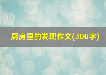 厨房里的发现作文(300字)