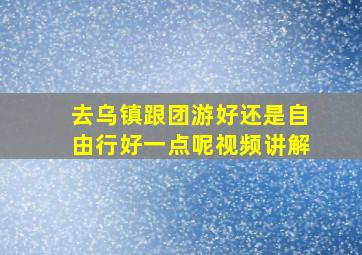 去乌镇跟团游好还是自由行好一点呢视频讲解