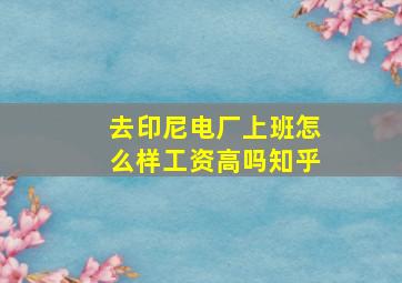 去印尼电厂上班怎么样工资高吗知乎