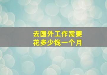 去国外工作需要花多少钱一个月