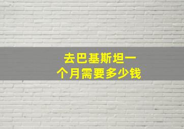 去巴基斯坦一个月需要多少钱