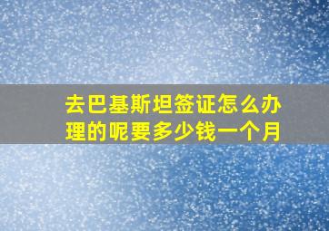 去巴基斯坦签证怎么办理的呢要多少钱一个月