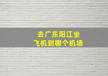 去广东阳江坐飞机到哪个机场