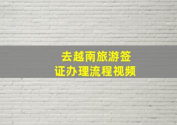 去越南旅游签证办理流程视频