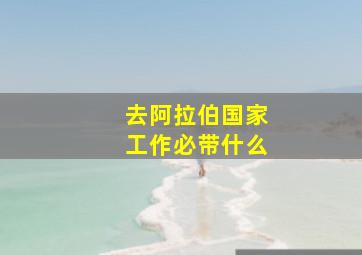 去阿拉伯国家工作必带什么