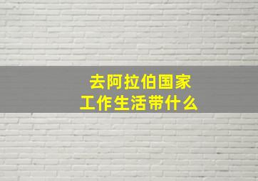 去阿拉伯国家工作生活带什么