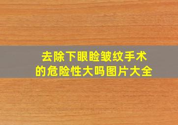 去除下眼睑皱纹手术的危险性大吗图片大全