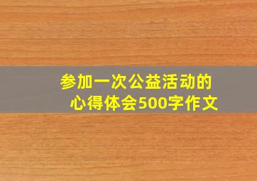 参加一次公益活动的心得体会500字作文