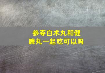 参苓白术丸和健脾丸一起吃可以吗