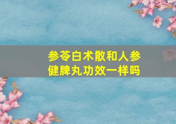 参苓白术散和人参健脾丸功效一样吗