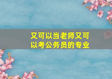 又可以当老师又可以考公务员的专业