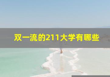 双一流的211大学有哪些