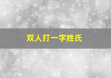 双人打一字姓氏