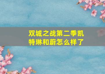 双城之战第二季凯特琳和蔚怎么样了