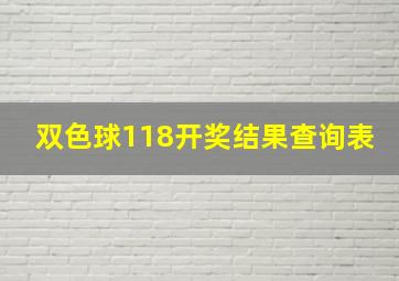 双色球118开奖结果查询表