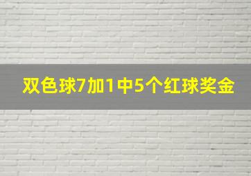 双色球7加1中5个红球奖金