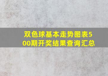 双色球基本走势图表500期开奖结果查询汇总