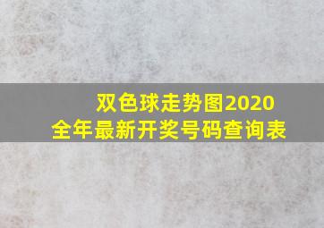 双色球走势图2020全年最新开奖号码查询表