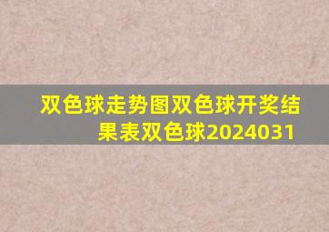 双色球走势图双色球开奖结果表双色球2024031