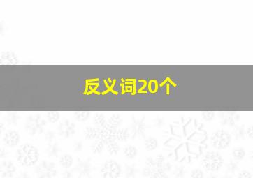 反义词20个