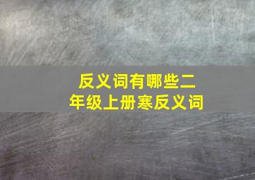 反义词有哪些二年级上册寒反义词