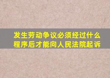 发生劳动争议必须经过什么程序后才能向人民法院起诉