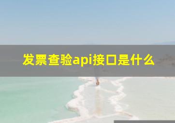 发票查验api接口是什么