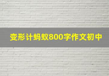 变形计蚂蚁800字作文初中