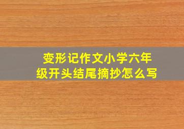 变形记作文小学六年级开头结尾摘抄怎么写