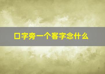 口字旁一个客字念什么