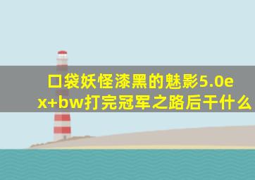 口袋妖怪漆黑的魅影5.0ex+bw打完冠军之路后干什么