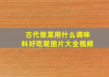 古代做菜用什么调味料好吃呢图片大全视频