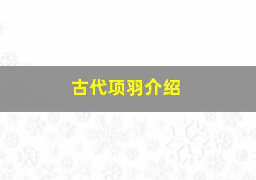 古代项羽介绍