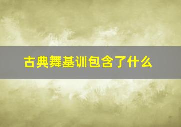 古典舞基训包含了什么