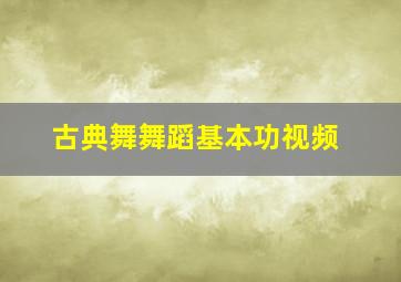 古典舞舞蹈基本功视频