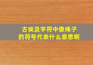 古埃及字符中像绳子的符号代表什么意思啊