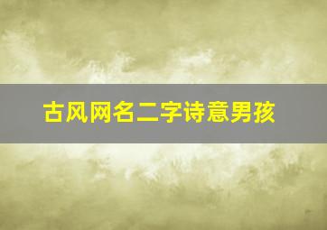 古风网名二字诗意男孩