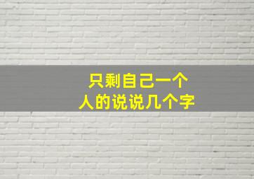 只剩自己一个人的说说几个字