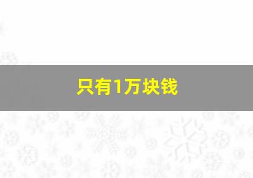 只有1万块钱