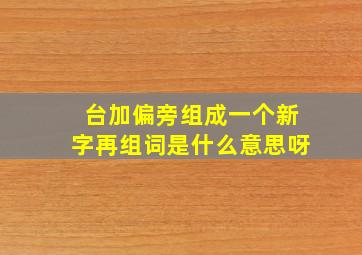 台加偏旁组成一个新字再组词是什么意思呀