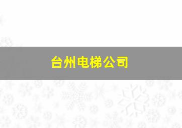 台州电梯公司