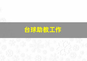 台球助教工作