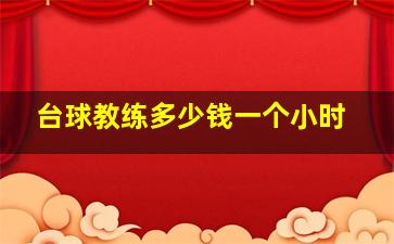 台球教练多少钱一个小时