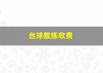 台球教练收费