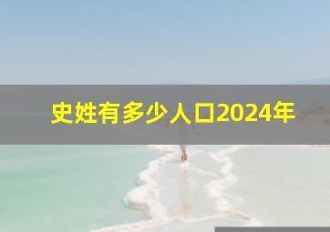 史姓有多少人口2024年