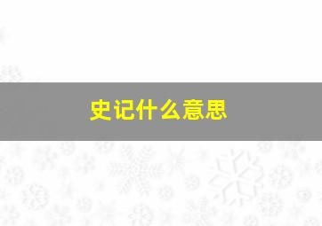 史记什么意思