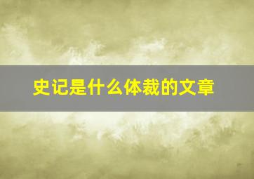 史记是什么体裁的文章