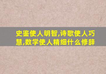 史鉴使人明智,诗歌使人巧慧,数学使人精细什么修辞