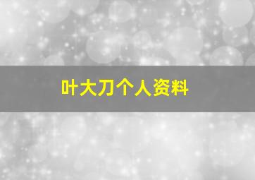 叶大刀个人资料