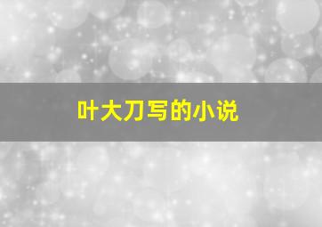 叶大刀写的小说